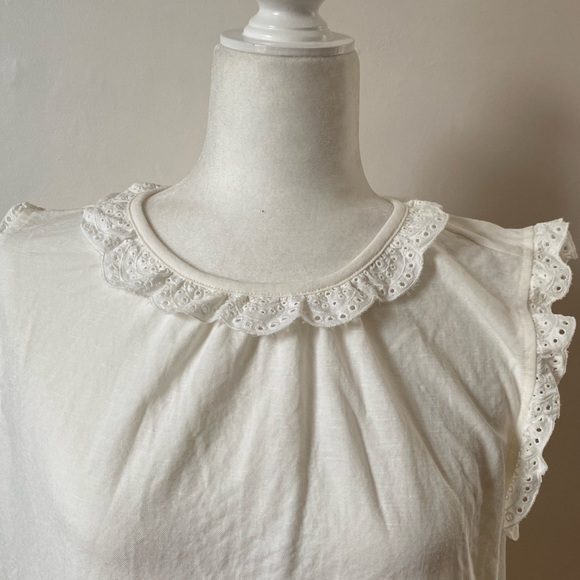Ann Taylor | Eyelet Ruffle Shell - Picture 2 of 8